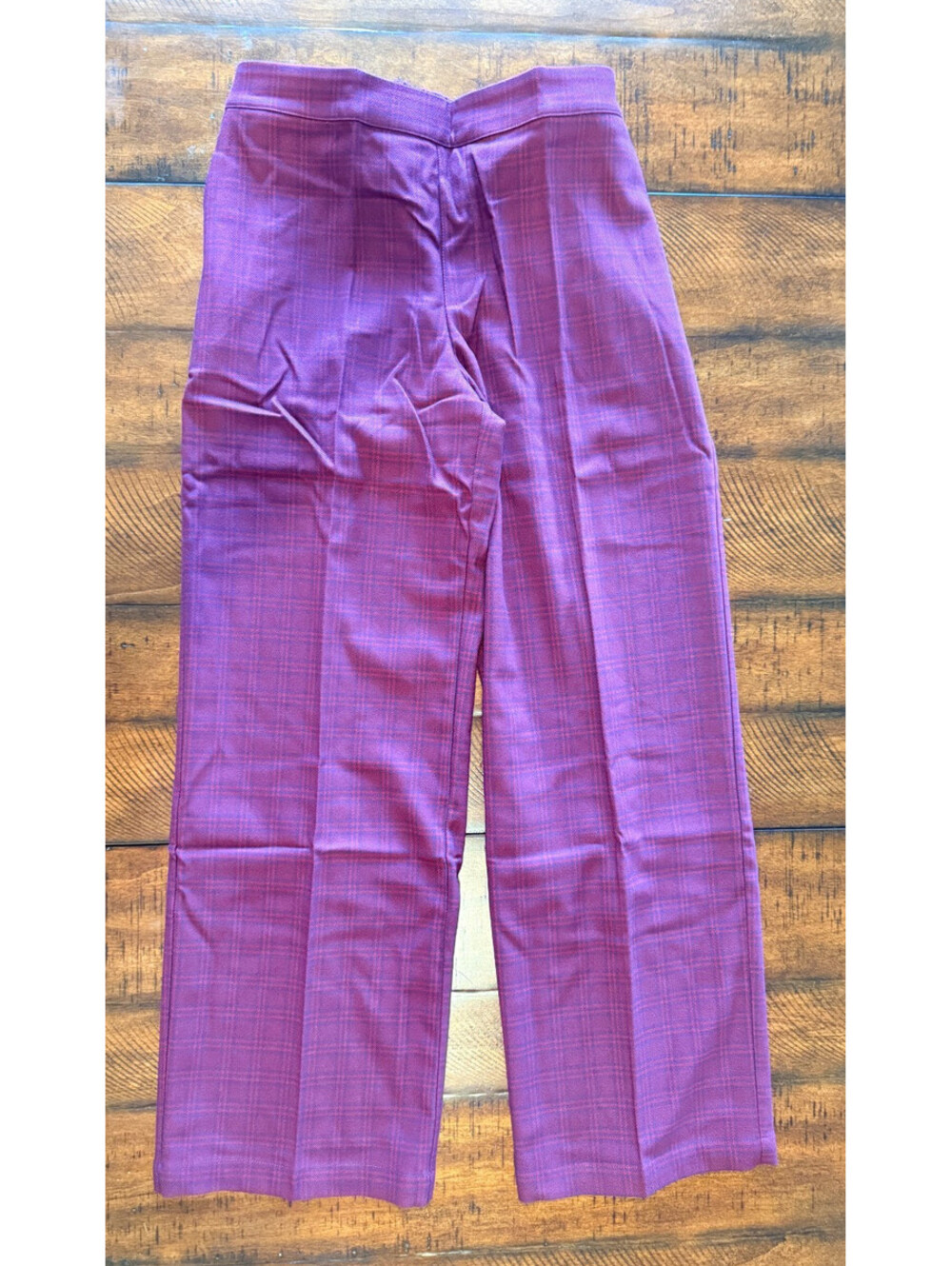 G by Giuliana Black Label Plaid Pull-On Trouser Pants - Magenta Size 10